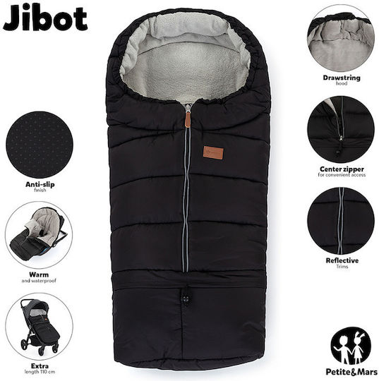 Petite & Mars Ποδόσακος Καροτσιού Αδιάβροχος Καφέ με Fleece Επένδυση 100x48εκ.