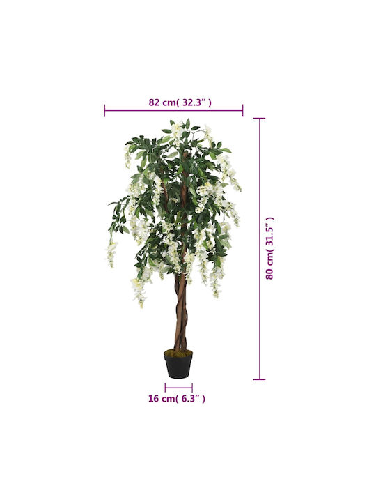 Γλυσίνα σε Γλάστρα Λευκό 80cm vidaXL
