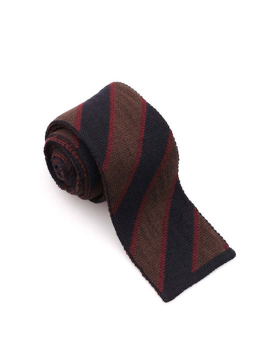 Portobello's Men's Tie Wool Knitted Monochrome Coffee/Bordeaux