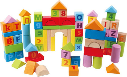 Hape Blocuri Count & Spell Din Lemn pentru 1+ An 80buc