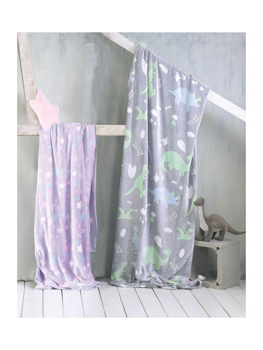Rythmos Κουβέρτα Αγκαλιάς & Λίκνου Starday Fleece Λιλά Lila 80x110εκ.