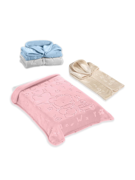 Belpla Decke Babydecken Wickeltücher für Kinderzimmer Samt Beige Beige 80x90cm