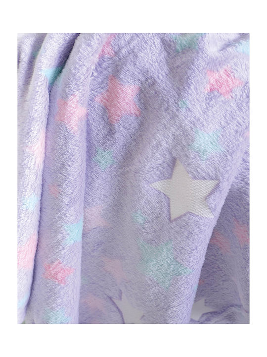 Rythmos Κουβέρτα Αγκαλιάς & Λίκνου Starday Fleece Λιλά Lila 80x110εκ.