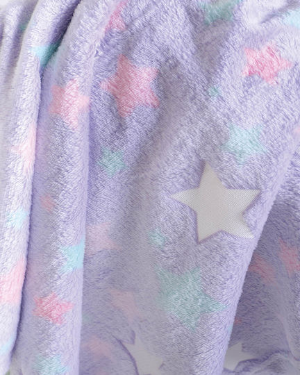 Rythmos Одеяло Детски пелени за пелени Starday Флийс Лилав Lila 80x110см.