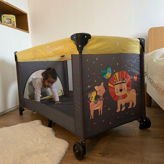 Petite & Mars Koot Lion Кошара за игра с Матрак Сив 120x60см