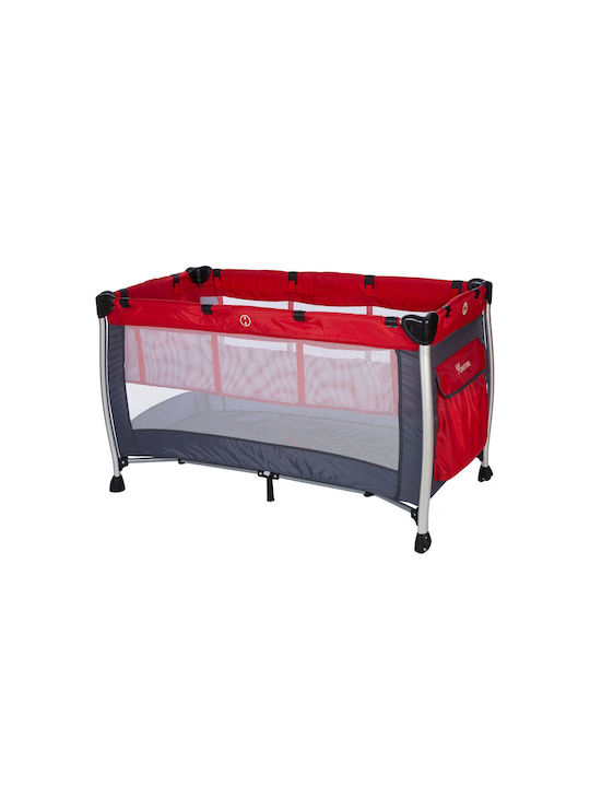 Baby Adventure Holiday Aluminium Παρκοκρέβατο 2 Επιπέδων Γκρι 120x60cm
