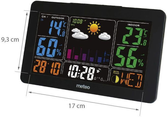 Meteo Meteo SP91 Безжична Метеорологична станция Цифров Настолен Черен