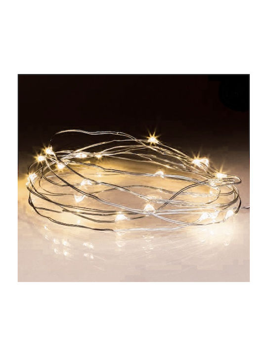 30 Lights LED 3m. Warm White Battery in String 1pcs