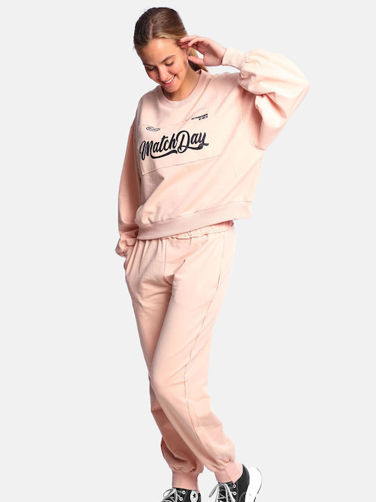 Paco & Co Damen-Sweatpants-Set ΡΟΖ