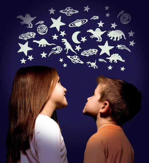 Great Explorations Kids Glow-in-the-Dark Wall Sticker Galaxy Cosmic Glow 12pcs
