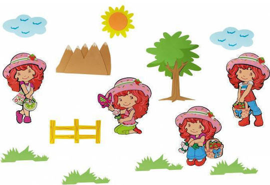 Hollytoon Детска стикерна за стена Стена Strawberry 14бр