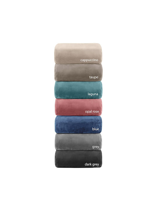 Adam Home Κουβέρτα Βελουτέ Γκρι 160x220εκ.