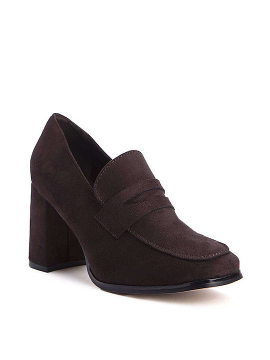 Keep Fred Suede Pointed Toe Brown High Heels