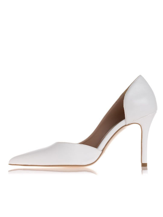 Sante Synthetic Leather White High Heels