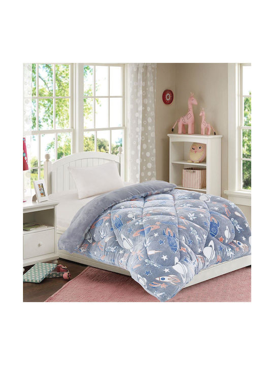 Dimcol Kids Duvet Cover Glow in the Dark Single Galaxy Gray 160x220cm