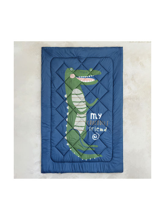 Nima Kids Duvet Single with Microfiber Filling Crocodile Blue 160x240cm