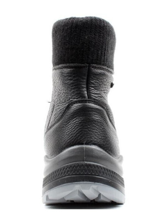 Leather Black Men's Boots Waterproof Anatomical