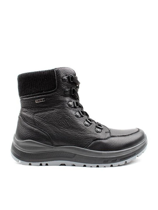 Leather Black Men's Boots Waterproof Anatomical
