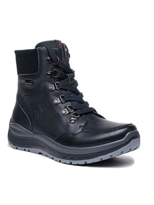 Leather Black Men's Boots Waterproof Anatomical