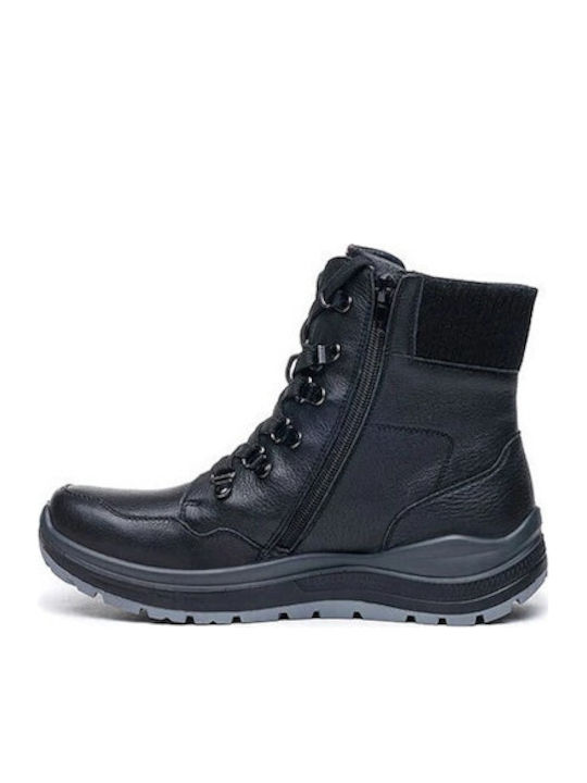 Leather Black Men's Boots Waterproof Anatomical