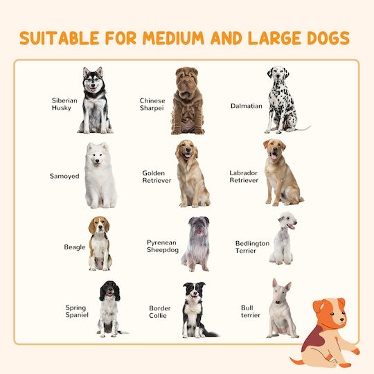 Pawhut Door Dog made of Plastic in Black Color 123 x 102 x 100cm