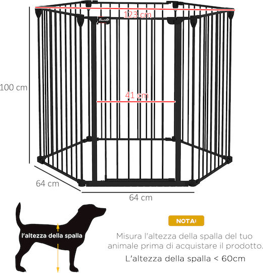 Pawhut Door Dog made of Plastic in Black Color 123 x 102 x 100cm