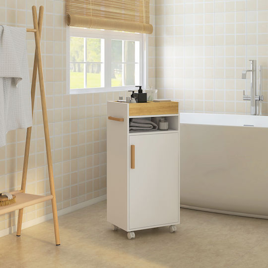 Kleankin Bathroom Cabinet L40xW30xH88cm White