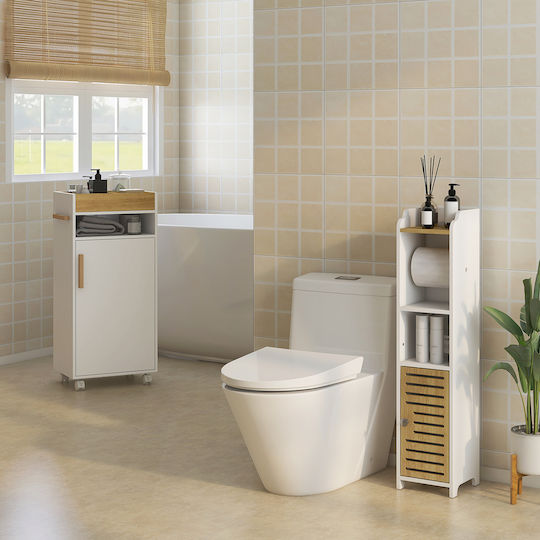 Kleankin Bathroom Cabinet L40xW30xH88cm White