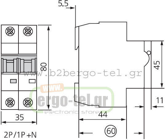 Kripal Automatic Circuit Breaker Single-pole AC 209-001101106