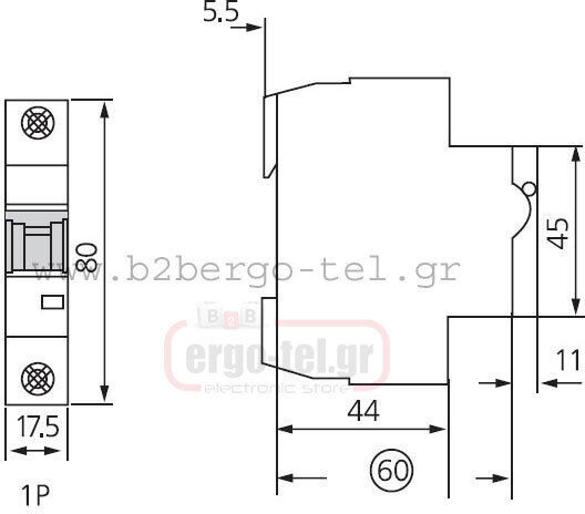 Kripal Αυτόματη Ασφάλεια Μονοπολική AC/DC 209-002100132
