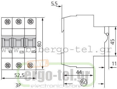 Kripal Automatic Circuit Breaker 6A Triple-pole AC 209-001100306