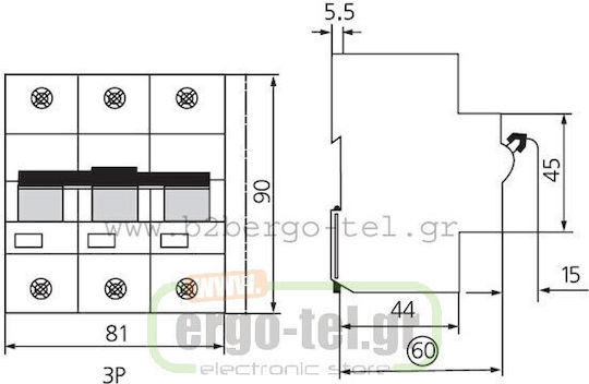 Kripal Automatic Circuit Breaker 100A Triple-pole AC 209-001253100
