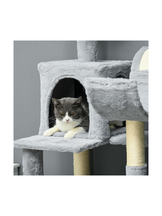Pawhut Scratching Post Cat Trees Gray 55x49x177cm