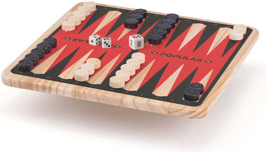 Woodyland Wooden Checkers & Dice Set for Backgammon