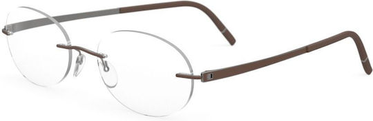 Silhouette Rame Ochelari Pentru Femei Metalice Rame De Ochelari Cu Prescripție Din Titan Maro SILH5529/GA 6060 52 19 145
