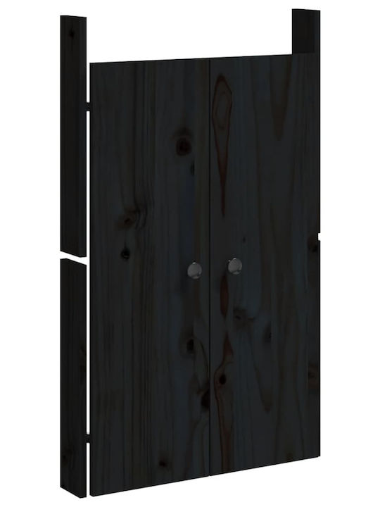 vidaXL Подов Рафт за баня Дървен 50x9x82см Черна