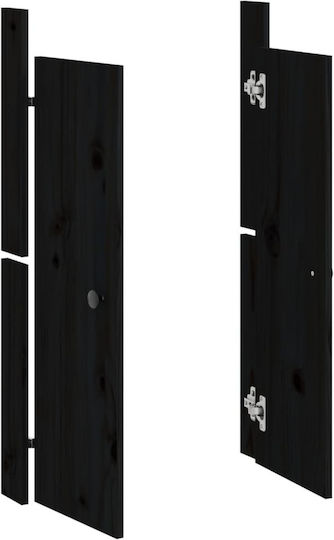 vidaXL Floor Bathroom Shelf Wooden 50x9x82cm Black