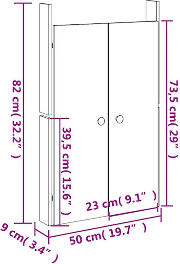 vidaXL Подов Рафт за баня Дървен 50x9x82см Бяла