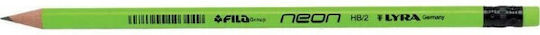 Lyra Neon Pencil HB with Eraser Green