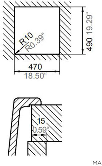 Schock 110-30050-1421 Drop-In Μ49xΠ51см Сив Schock 110-30050-1421 Drop-In Μ49xΠ51см Сив