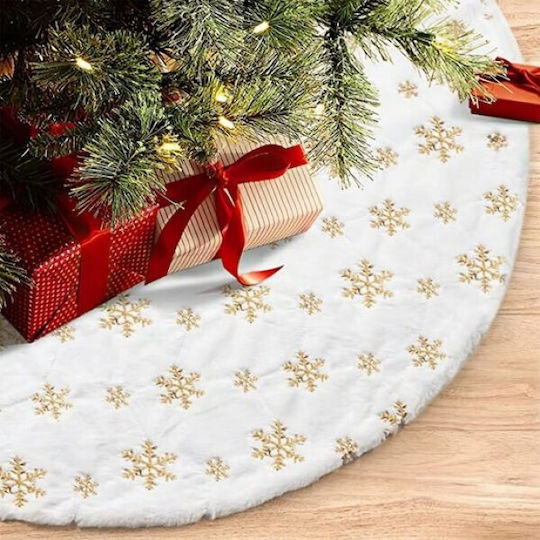 Christmas Tree Skirt Polyester White D120cm.