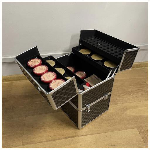 Soulima Metallic Cosmetic Case Black H42.5xW35xD24.5cm