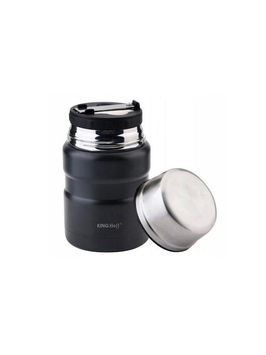 KING Hoff Δοχείο Φαγητού Inox Θερμός Μαύρο 500ml