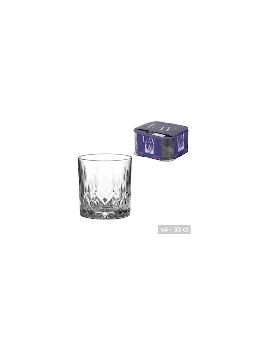 Aria Trade Set de Pahare Whiskey din Sticlă 330ml 4buc