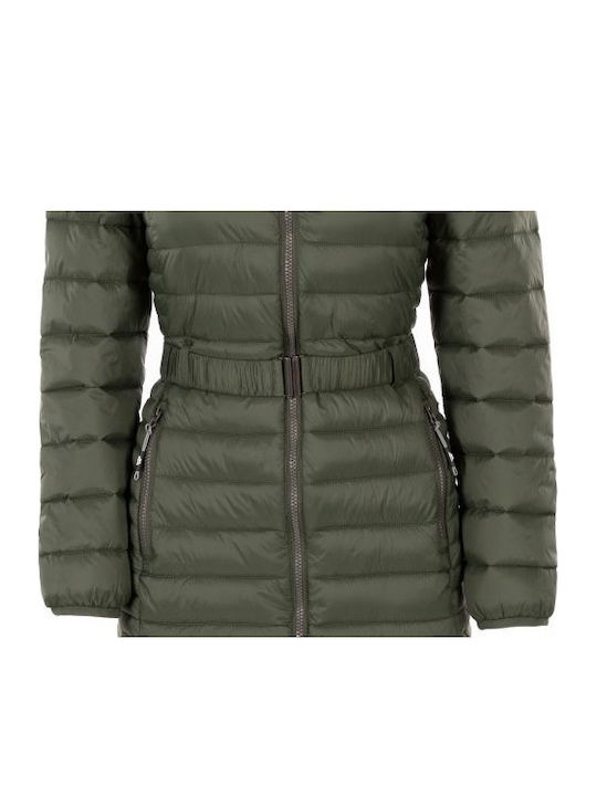 Santuzza Lang Damen Puffer Jacke für Winter Khaki