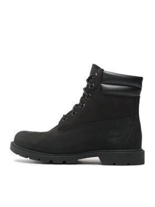 Linden Woods Wp Leather Women's Ankle Boots with Medium Heel Black