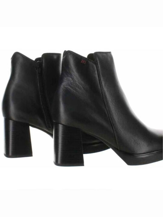 Leder Stiefeletten Damen Schwarz