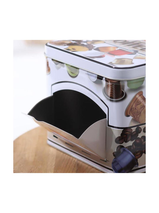 Viosarp Coffee Storage Box with Lid Metallic 15x12x15cm 1 Pieces