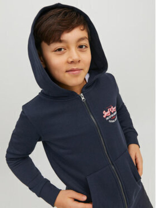 Jack & Jones Kids Sweatshirt Cardigan with Hood Dark blue.