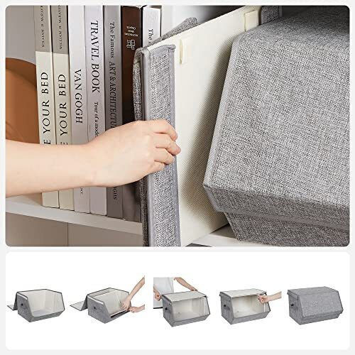 Songmics Stoff Aufbewahrungsboxen mit Deckel 4 Stück Songmics Stoff Aufbewahrungsboxen mit Deckel 4 Stück